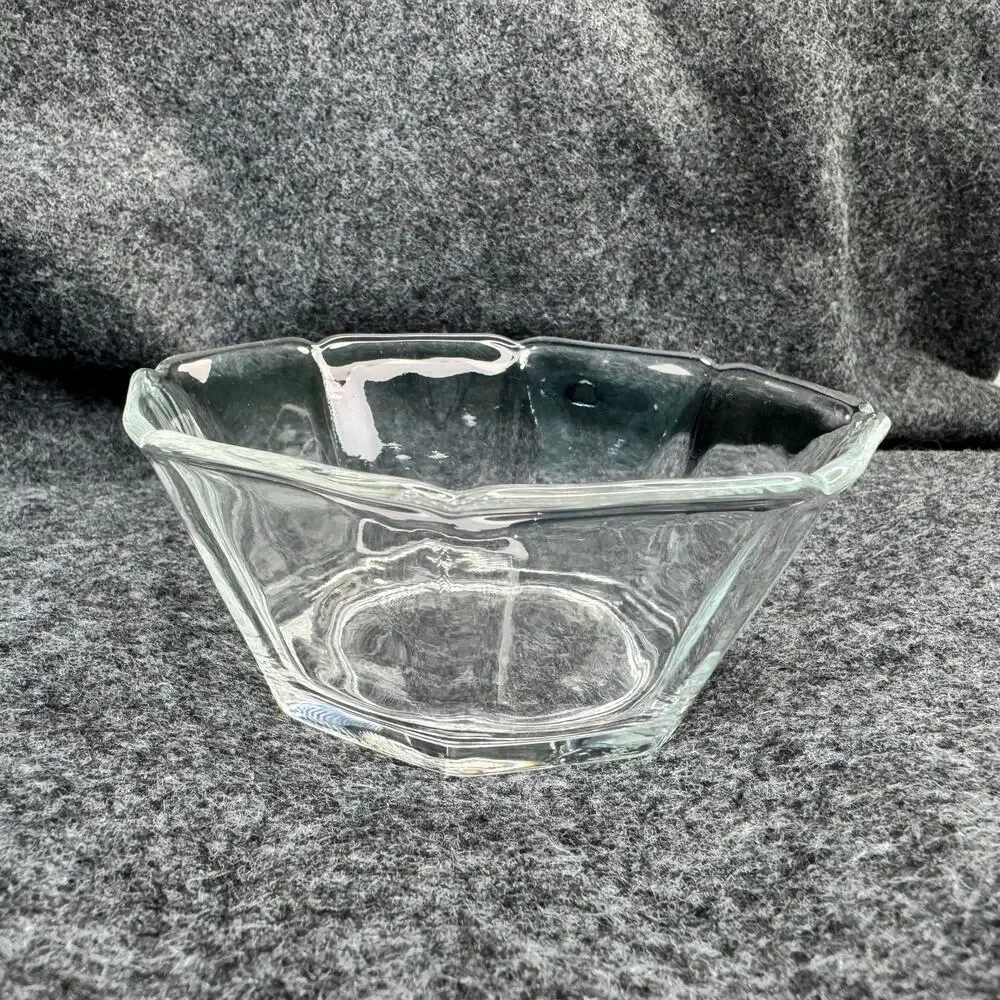 Hoya Contemporary Collection Ocean Glassware Octagon Dessert Berry Bowls MCM VTG